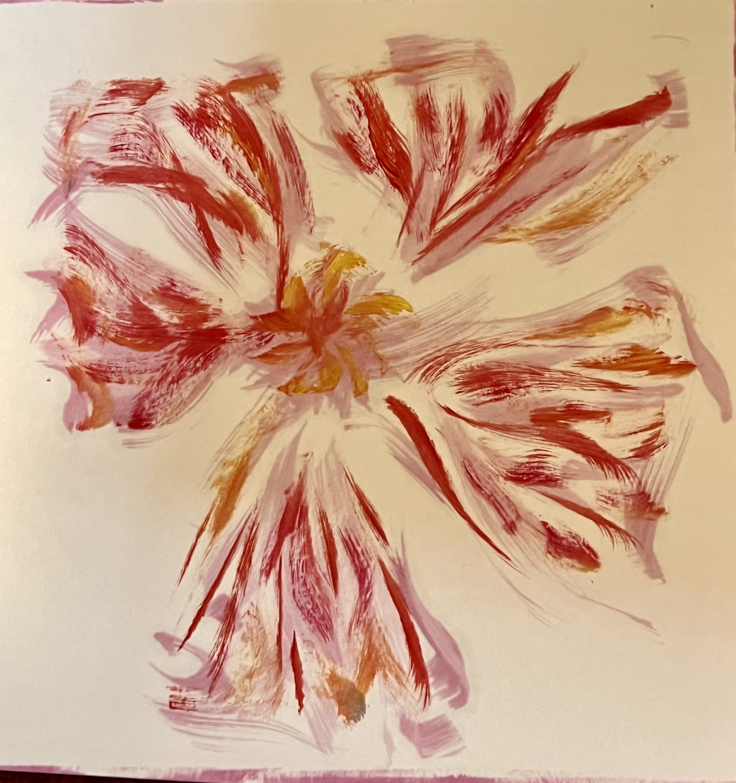 quick paint sketch of hibiscus flower