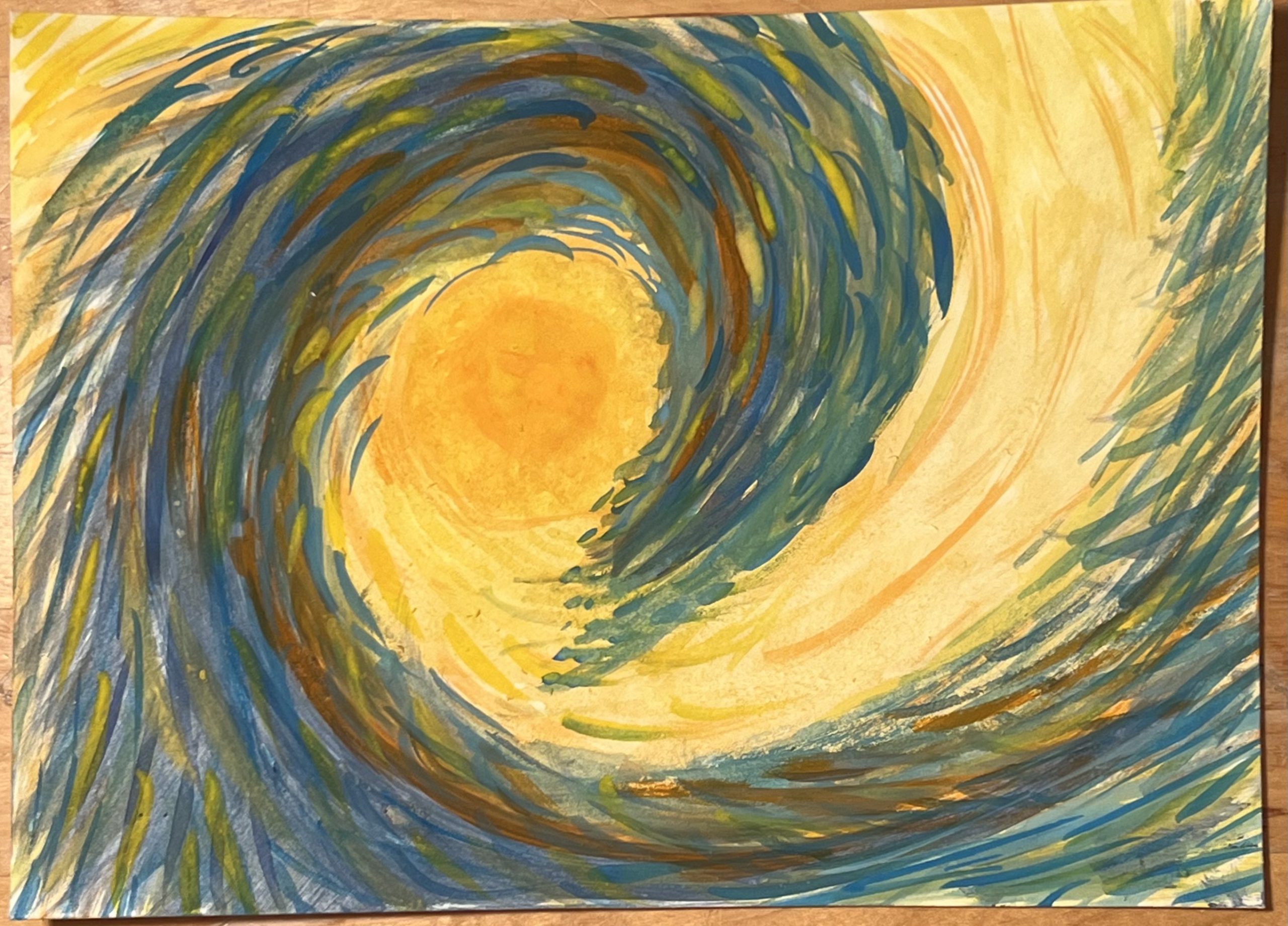 ocean wave with sun inside the curl