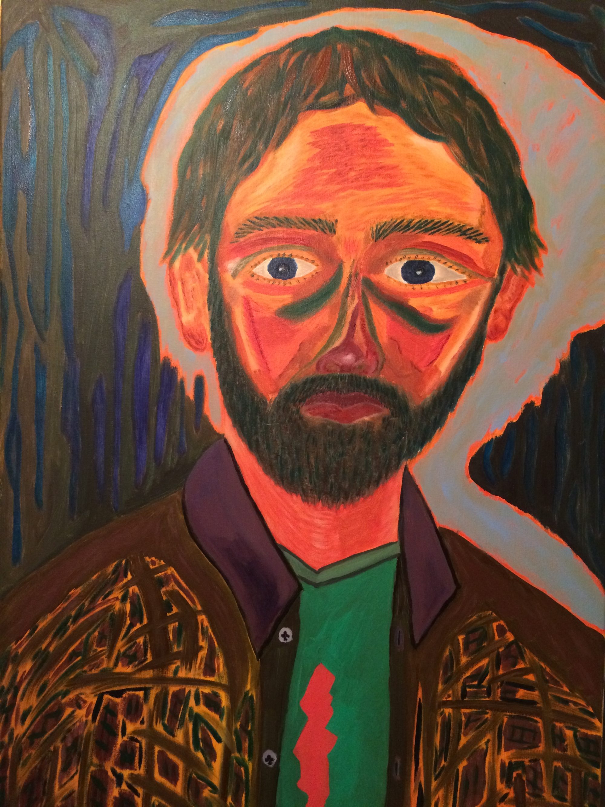 Old school selfie - oil on canvas