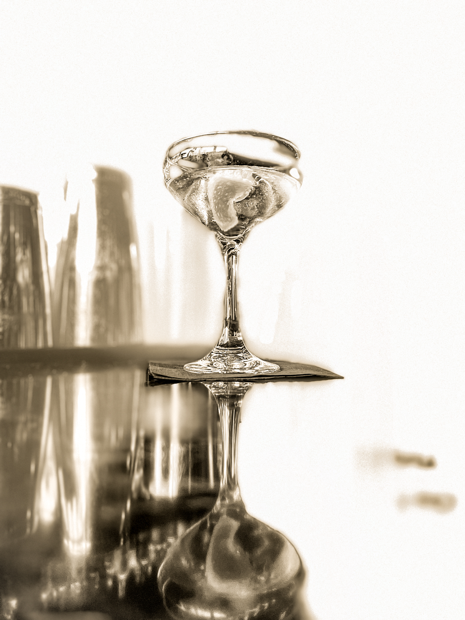 Ketel One Martini, up, very dry, twist