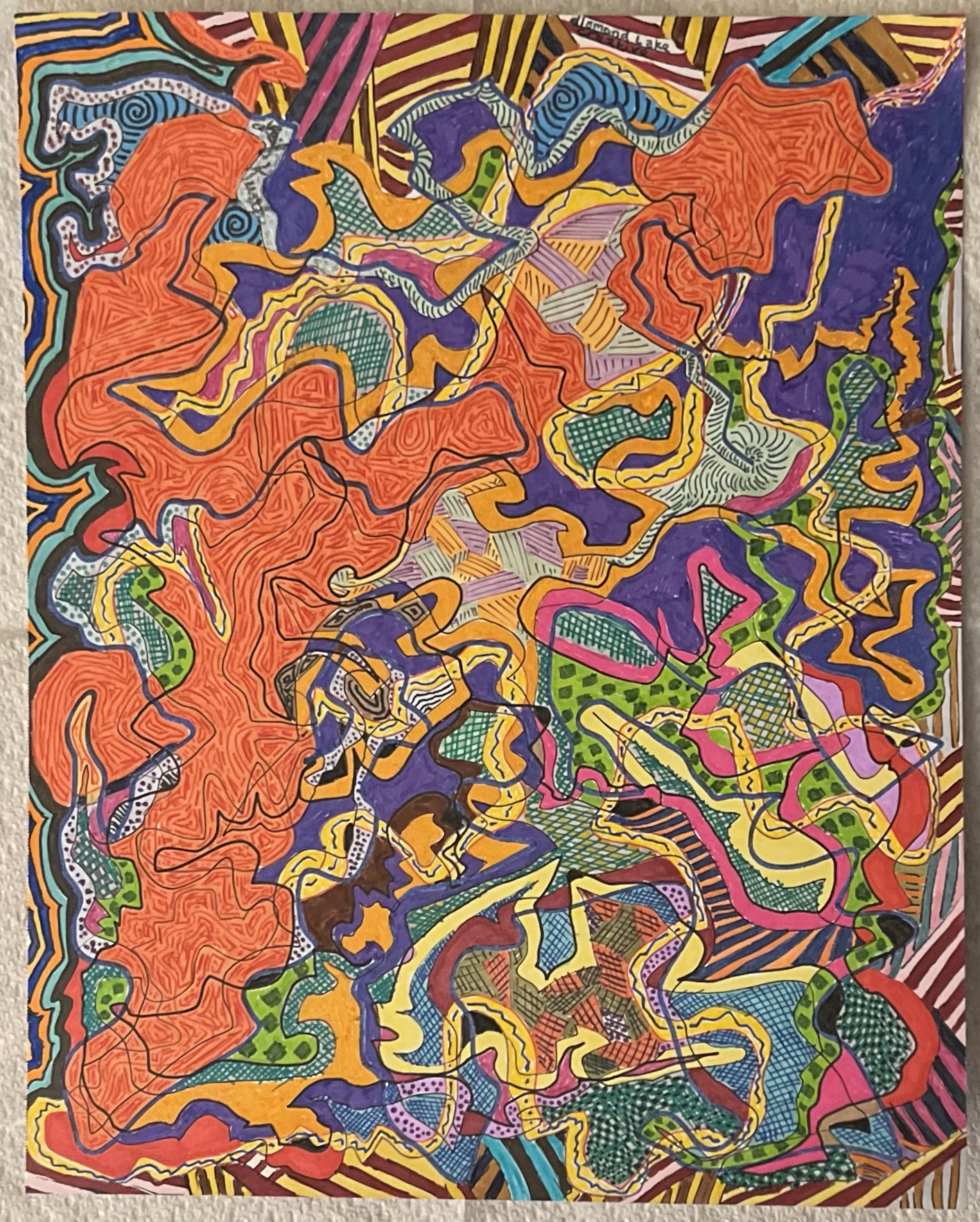 Pen & ink drawing of my brain activity at any given moment